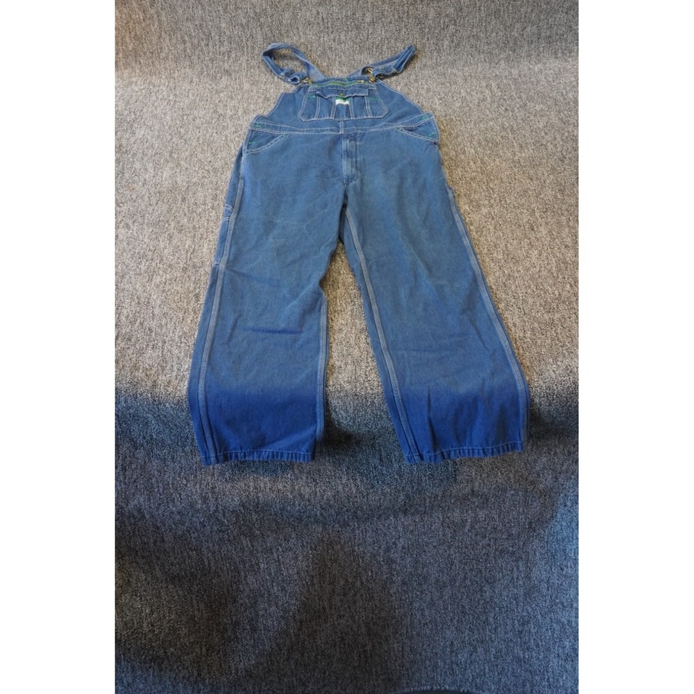Liberty Denim Bib Overall Mens 38x32 Blue Stone Washed Cotton Pockets Workwear